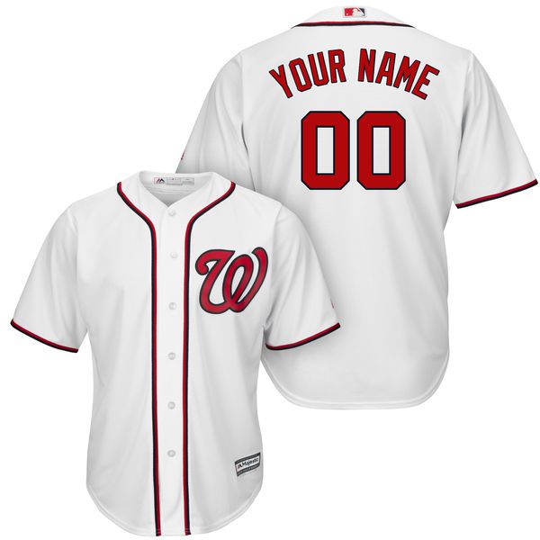 Men Washington Nationals Majestic White Cool Base Custom MLB Jersey